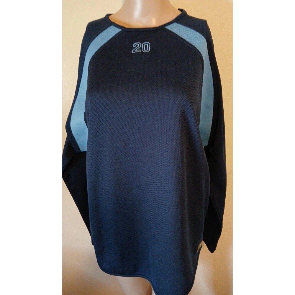Men's Boombah Bomber Shirt Long Sleeve Size Xlarge Blue Athletic Baseball #20
